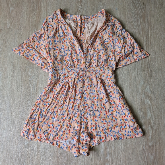 Free People Romper Women's 6 Meet Virginia Split Sleeve - Picture 3 of 12